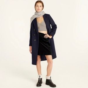 J Crew Double-breasted topcoat in Wool Cashmere Coat Navy 2 XS